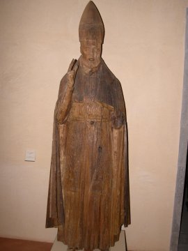 Statua vera - lignea - di San Colombano (13977 bytes)